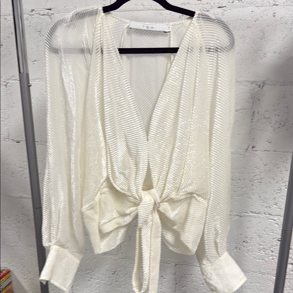 IRO White Blouse Crop Top - Size 40 - BRAND NEW - Long Sleeve